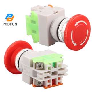 PCBFUN ปุ่มกดสวิทช์ฉุกเฉิน 1 No 1nc Dpst Ac 660 V &amp; 10a