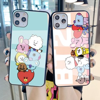 เคสโทรศัพท์ Huawei Mate 50 20 20x 10 30 40 Pro Plus สีชมพู สีฟ้า การ์ตูนสัตว์ กระจกแข็ง เคสกันกระแทก