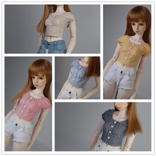 In【gem outfit】เสื้อเชิ้ตลายสก๊อต 1/3 bjd 60 ซม. หน้าอก 22-24 ซม.