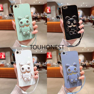 เคส Vivo Y66 เคส Vivo Y67 เคส Vivo Y73S เคส Vivo Y79 เคส Vivo Y20 SG Y12G Case Vivo Y20T Y30G Case Vivo Y71 Case Vivo V5 V7 Plus Case Vivo S7E Case Soft Silicone Shockproof Cute Rabbit Bunny Bracket Stand Phone Cover Case With Rope โทรศัพท์มือถือ