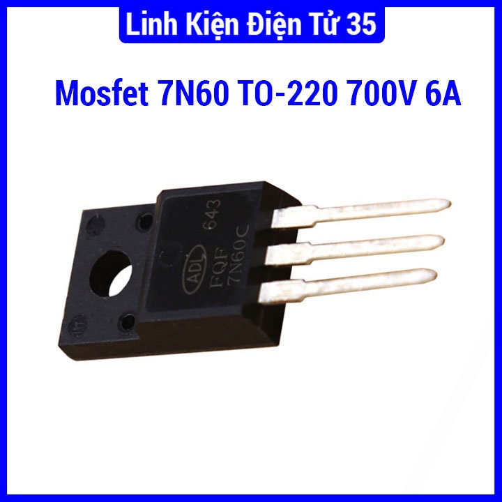 MOSFET 7N60 pin type TO-220, 7A 600V N-CH series คุณภาพ กะทัดรัด สะดวก