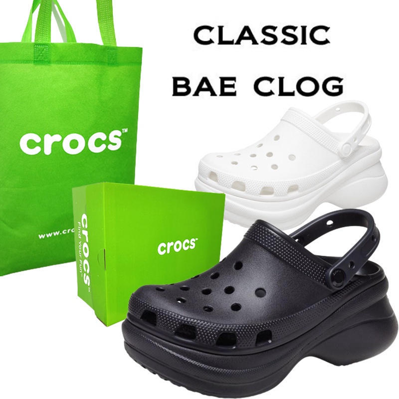 🔹ขายด่ว☀️รองเท้า CROCS Women's Crocs Classic Bae Clog ของแท้ รองเท้าแตะลําลอง ส้นหนา เหมาะกับการช็อปปิ้ง สําหรับสตรี|20