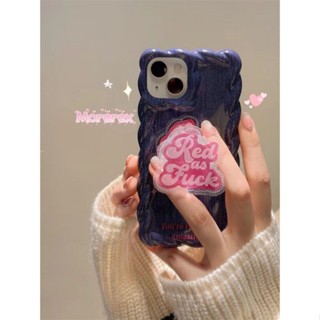 เคสโทรศัพท์มือถือ ผ้ายีน กันกระแทก ลายภาษาอังกฤษ สีชมพู สําหรับ Iphone 14promax 13 12 11 14pro 13promax 13