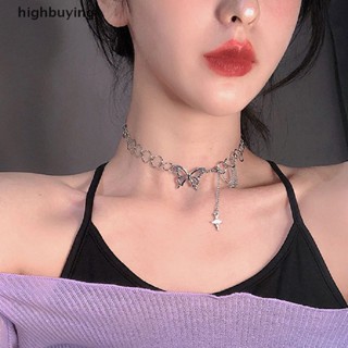 [highbuying] เครื่องประดับ สร้อยคอโซ่ จี้ผีเสื้อ ประดับพู่ ทรงเรขาคณิต ฉลุลาย เรียบง่าย แฟชั่นสําหรับผู้หญิง พร้อมส่ง