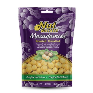 นัทวอล์คเกอร์แมคคาเดเมียอบ WALKER 140ก NUTUNSALTED MACADAMIAS 140G.