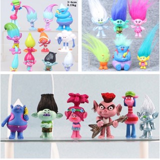 ตุ๊กตาฟิกเกอร์ PVC รูป Trolls Poppy Branch DJ Suki Cooper ของเล่นสะสม สําหรับเด็ก จํานวน 6 ชิ้น ต่อชุด 12 ชิ้น ต่อชุด