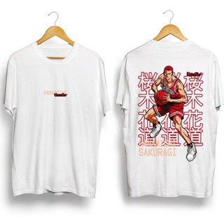 tshirt เสื้อยืดแขนสั้นลําลอง ทรงหลวม พิมพ์ลายอนิเมะ SLAM DUNK Hanamichi Sakuragi พลัสไซซ์ แฟชั่นสําหรับผู้ชาย และผู้หญิง