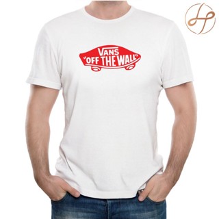 เสื้อยืดสีขาว เสื้อยืดผู้ชาย เสื้อยืดพิมพ์ลายแฟชั่น เสื้อยืด ลาย Vans Off the Wall skater