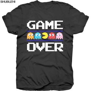 pac - man game over เสื้อยืดลําลองสําหรับผู้ชายแขนสั้นคอกลมพิมพ์ลาย