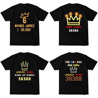 เสื้อยืดคอกลม พิมพ์ลาย Mingyuan Lebron James All Time Nba Leaders In Points สีดํา สีขาว สําหรับผู้ชาย และผู้หญิง