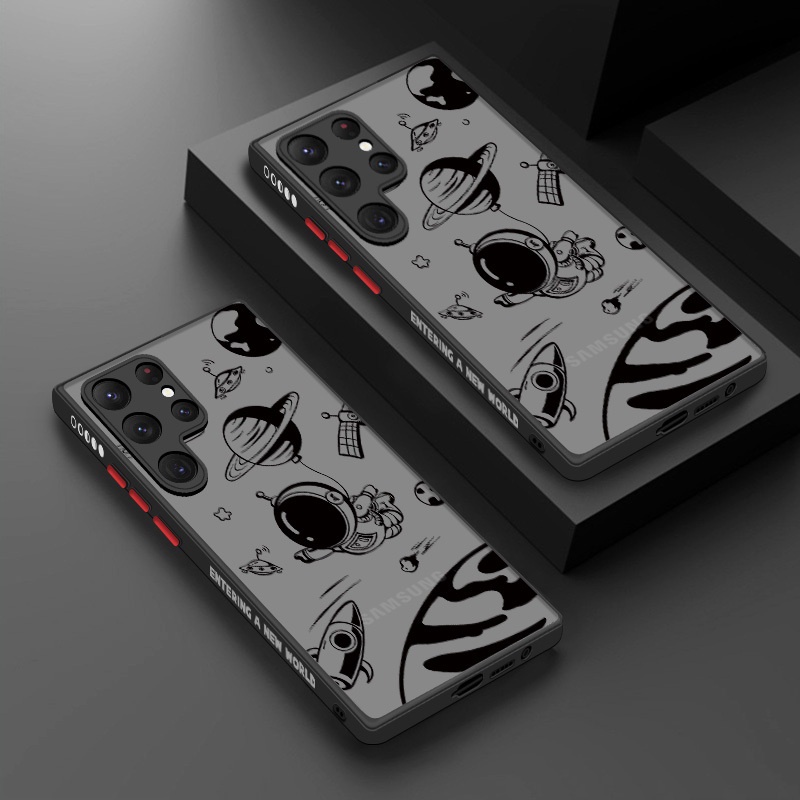 เคสไฮบริด กันกระแทก ลายนักบินอวกาศ สําหรับ Samsung S23 S22 Ultra S21 FE A53 A52
