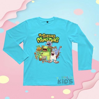 เสื้อยืดแขนยาว พิมพ์ลายตัวอักษร My SINGING MONSTER สําหรับเด็ก