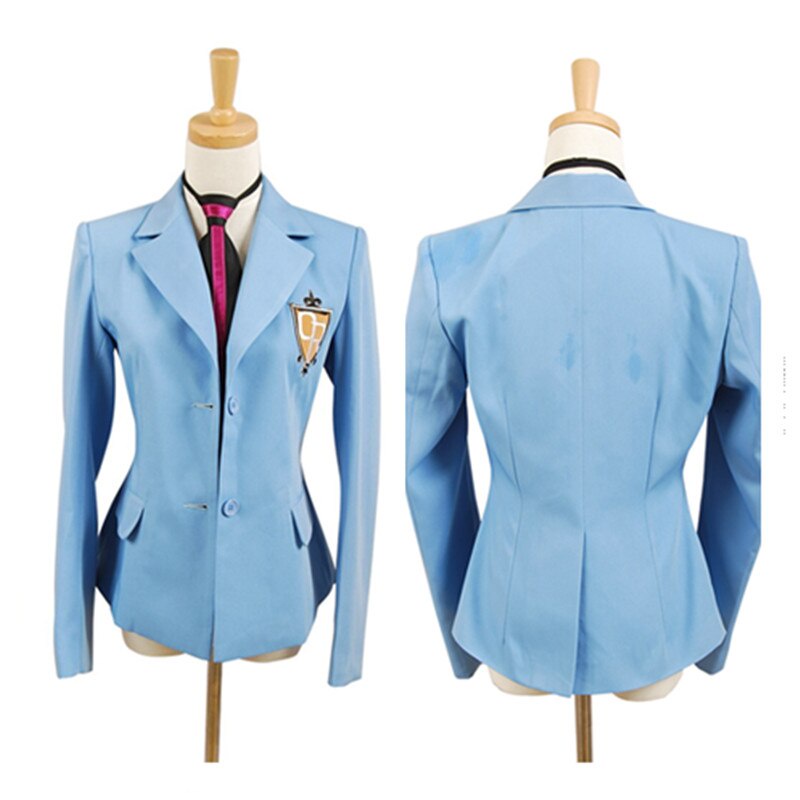 u8_ Ouran High School Host Club Cosplay School Uniform Blazer Blue เสื้อ Haruhi Kyoya Hikaru Takashi ฮาโลวีน  fl7