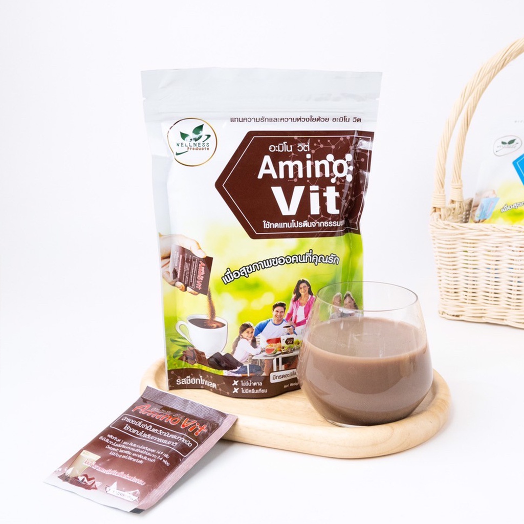 อะมิโน-วิต Amino-vit รสช็อกโกแลต ทดแทนโปรตีนจากธรรมชาติ มีกรดอมิโนจำเป็น ฟื้นฟูการทำงานของไต โดยหมอบ