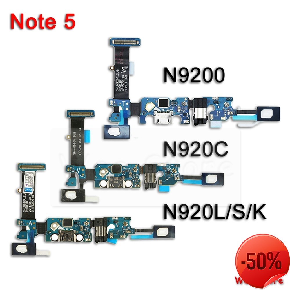 Hot สําหรับ Samsung Galaxy หมายเหตุ 5 N920i N920S N920C N920F USB ชาร์จพอร์ต PCB บอร์ด Charger Dock 
