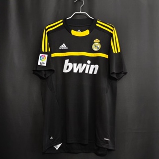 เสื้อกีฬาแขนสั้น ลายทีมฟุตบอล Real Madrid 2011/12 Real Madrid สีดํา สไตล์วินเทจ ไซซ์ S-XXL