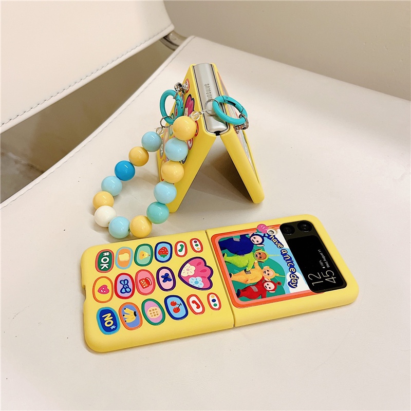 ใหม่ PC Hard สีสําหรับ Samsung Galaxy Z Flip7 FE 6 5 4 3 5G การ์ตูนhave a nice dayPendant Full Encirclement ป้องกันปลอกสําหรับ Galaxy Z ฝาครอบ - รูปที่ 4