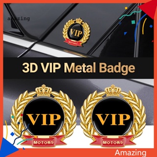 [AM] สติกเกอร์ โลหะผสมสังกะสี 3D VIP สําหรับติดกันชนหน้า หลังรถยนต์