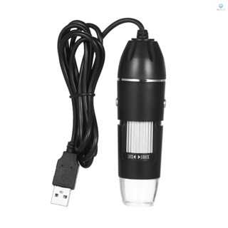 กล้องจุลทรรศน์ดิจิทัล USB และแว่นขยายตั้งโต๊ะ กล้อง 0.3MP ไฟ LED 8 ดวง แว่นขยาย 1000X สําหรับระบบ Windows Mac พร้อม Sta A0217