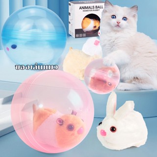 พร้อมส่ง🐱🐱ของเล่นลูกบอลไฟฟ้า แบบหมุนเอง ลายการ์ตูนสัตว์น่ารัก สําหรับหนูแฮมสเตอร์ของเล่นแมว