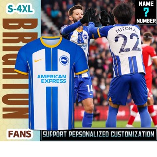 เสื้อกีฬาแขนสั้น ลายทีมชาติฟุตบอล Brighton Home 22-23 Stadium ไซซ์ S-4XL จัดส่งในวันถัดไป