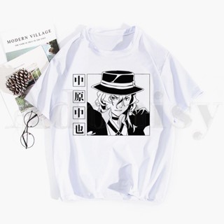 Txbj เสื้อยืดลําลอง แขนสั้น พิมพ์ลายการ์ตูนอนิเมะ Chuuya Nakahara Bungou Stray Dogs สไตล์ฮาราจูกุ สําหรับผู้ชาย ผู้_09