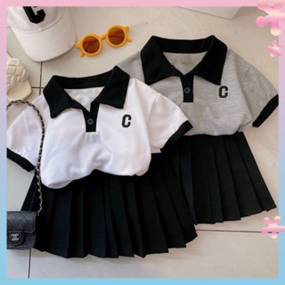 Girls suit skirt summer new fashionable western style suit clothes girls college style pleated skirt jk two-piece suit