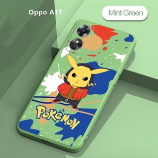 เคส OPPO A17 A17K A57 A77 2022 4G 5G A77S A76 A36 เคสโทรศัพท์มือถือ ซิลิโคนนิ่ม กันกระแทก กันรอยกล้อง ลายการ์ตูนปิกาจู โปเกม่อน หลากสี