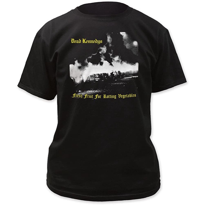 100%cotton เสื้อยืดผู้ชายแฟชั่น Impact Dead Kennedys Fresh Fruit For Rotting Vegatables Print Men's 