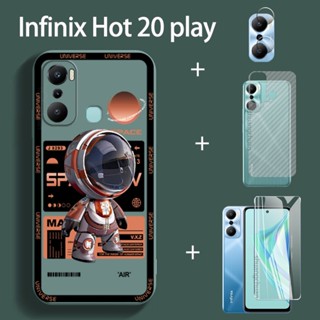 ฟิล์มกระจกนิรภัยกันรอยหน้าจอ ลายนักบินอวกาศ สําหรับ Infinix Hot 20 play 4in1