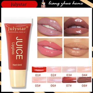 Julystar ลิปกลอส ลิปออยล์ กลิ่นผลไม้ 8 สี ให้ความชุ่มชื้น คริสตัล กลิตเตอร์ ลิควิด ลิปสติก แวววาว วิตามินออยล์