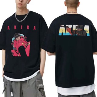 oversize T-shirt เสื้อยืด พิมพ์ลายอนิเมะ Akira 90s Action Sci-fi สองด้าน โอเวอร์ไซซ์ แนวสตรีท แฟชั่นฤดูร้อน สไตล์ญี่ปุ่น