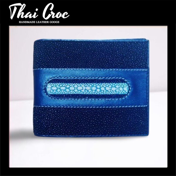 กระเป๋าใบสั้น พับสั้น ใส่บัตรการ์ด ธนบัตร เหรียญ Stingray Leather Wallet กระเป๋าสตางค์หนังปลากระเบน 