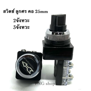 สวิตช์ ลูกศร คอ 25mm. 1 NO 1NC. บิด 2 จังหวะ.  3 จังหวะ ร้านใน กทม ไทย