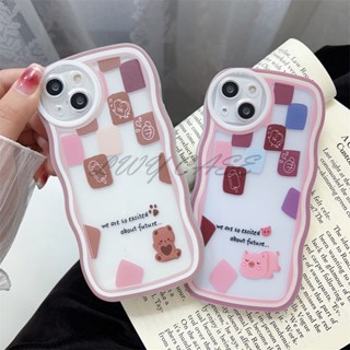 Lwy เคสโทรศัพท์มือถือแบบนิ่ม ลายหมีตาราง สําหรับ Samsung Galaxy S23 Ultra S23+ S22 Ultra S22+ S21+ plus S21 Ultra S21 FE S20 Ultra S20+ S20 FE A14