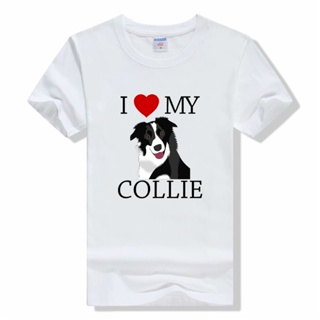 I Love my Border Collie Dog Short Sleeve Female Tops Tees Harajuku VintageT Shirts Womens T-shirt Harajuku Ullzang_04