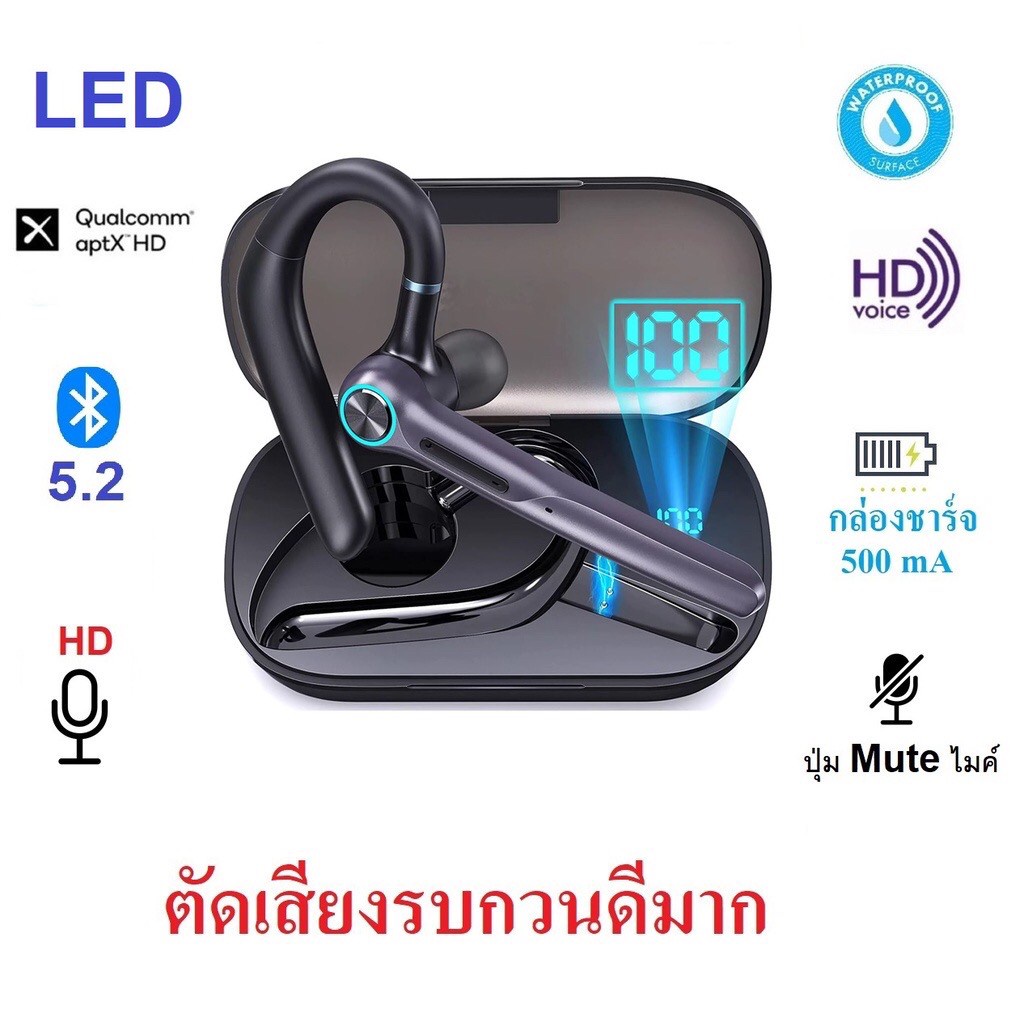 หูฟังบลูทูธ Kawa G3 บลูทูธ 5.2 ตัดเสียงรบกวนดีมาก ตัวเล็กใส่สบาย มาพร้อมกล่องชาร์จในตัว อัพเกรดใหม่บ