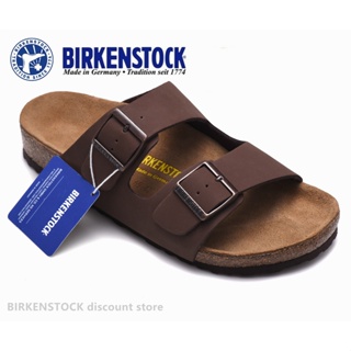 【Original】Birkenstock Arizona Mens/Female Classic Cork Brown Frosted Slippers Beach Casual Shoes 34-45