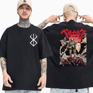 [พร้อมส่ง] เสื้อยืดแขนกราฟฟิค พิมพ์ลายการ์ตูนญี่ปุ่น Berserk Guts Skull Knight สไตล์ฮิปฮอป สตรีท สําหรับผู้ชาย และผู้หญิ