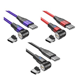 Bang 3 in 1 สายชาร์จแม่เหล็ก PD 60W 3A Type C เป็น Type C สําหรับ Micro USB Data LED 8Pin