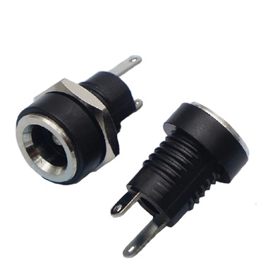DC-022B 2.5 DC ปลั๊กไฟ D C ซ็อกเก็ต 2 Pin สายเชื่อม พร้อมน็อต 5.5 X2.5 (ทองแดงล้วน)