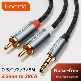 Toocki RCA แจ็ค 3.5 มม. เป็น 2RCA สายเคเบิลแยกเสียง ตัวผู้ เป็น 2RCA สําหรับ PC TV Host คอมพิวเตอร์ DVD ลําโพงเสียง RCA