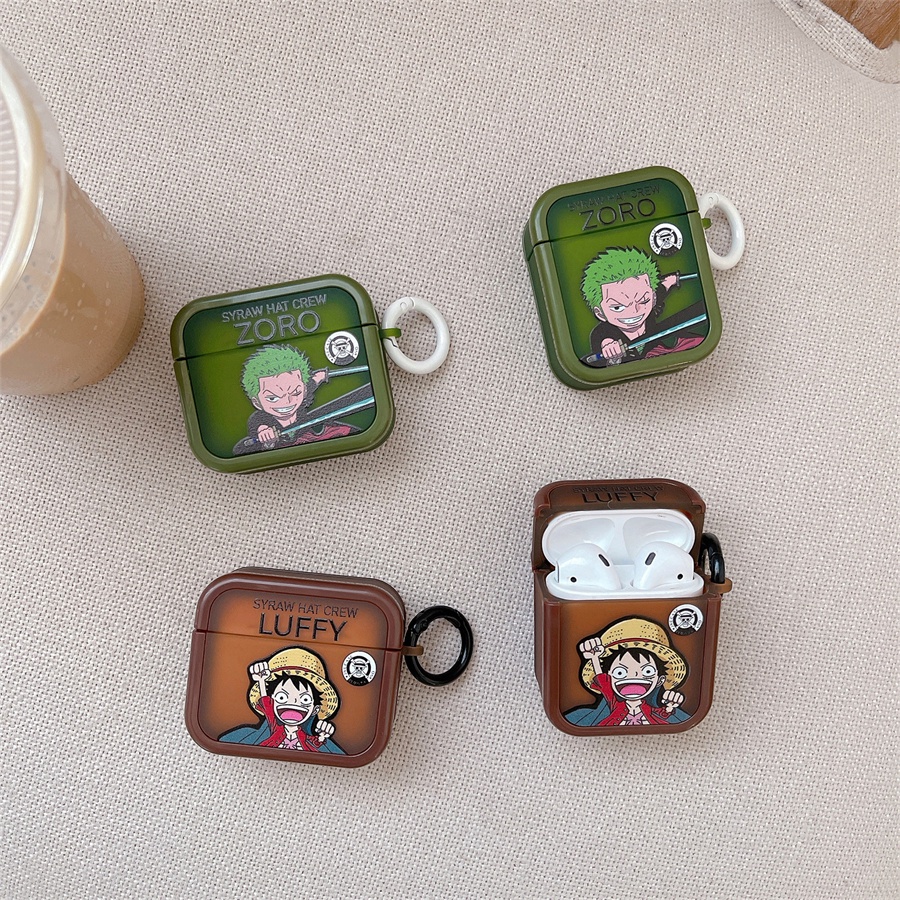 เคสซิลิโคน สำหรับ Airpods4 Airpods Pro2 Airpods Pro Airpods3 gen3 Airpods2 Cute Cartoon วันพีซ One Piece โซโร่ Zoro & ลูฟี่ Luffy Soft Case