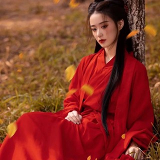 Hanfu [Traditional Hanfu] ชุดเดรสกระโปรงยาว คอไขว้ สไตล์โบราณ สําหรับสตรี