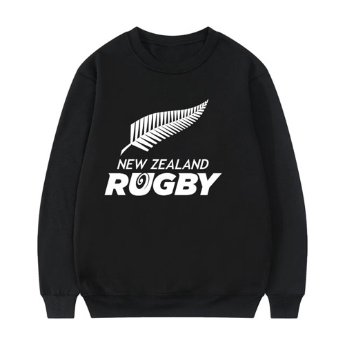 New Zealand Rugby Sweater Crewneck Casual Unisex Cotton Fleece Sweater