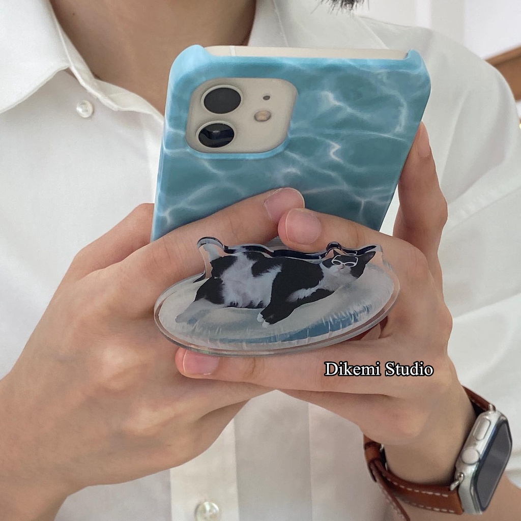 เคสฟิล์มแมวตลก Ins เกาหลีพร้อมที่วางสําหรับ Iphone 17/16/14pro/13promax/13/12/11/xsmax/xr PC Hard Case