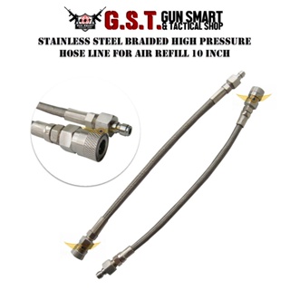 Stainless Steel Braided High Pressure Hose Line For Air Refill 10 Inch