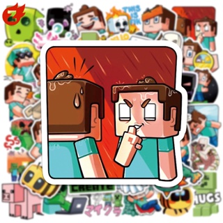 สติกเกอร์ ลายกราฟฟิติ Minecraft กันน้ํา สําหรับติดตกแต่งกระเป๋าเดินทาง โน๊ตบุ๊ค จํานวน 50 ชิ้น ต่อชุด