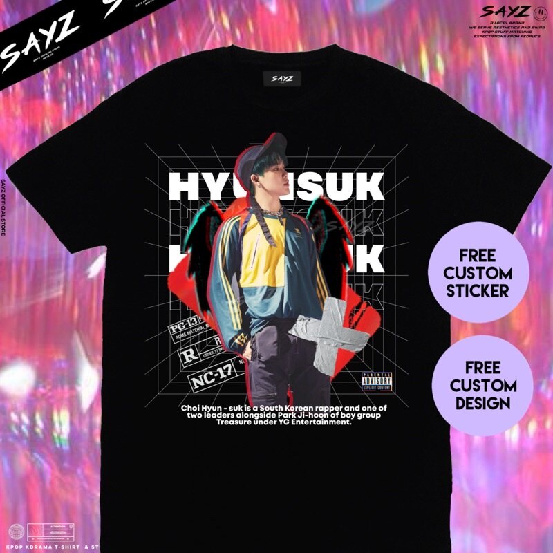 เสื้อยืดวินเทจ Kaos Choi Hyunsuk Treasure YG ชุดสตรีทแวร์เกาหลี Tshirt KPop custom kaos kpop โดย say