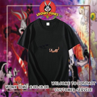 เสื้อสีขาว Looney Tunes Pepe Le Pew เสื้อขาว เสื้อยืดสีขาวผู้ชาย วินเทจ เสื้อเด็กหญิง แขนสั้นคู่รักผู้ชายและผู้หญิง